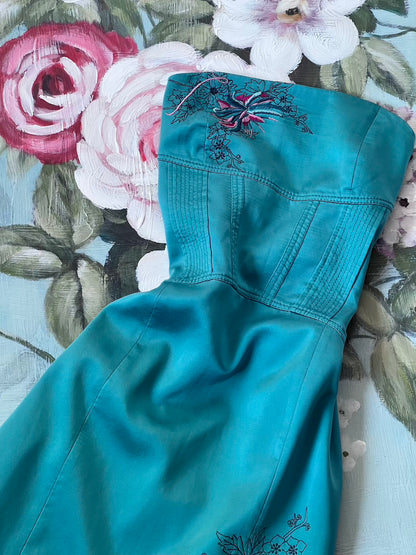 Luxurious Silk Corset Pencil Dress