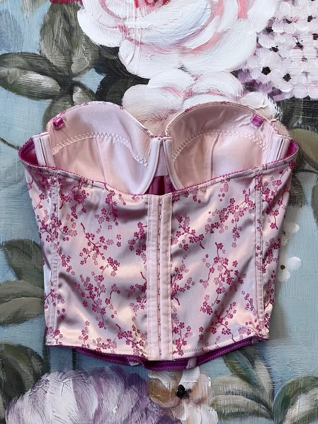 Cherry Blossom Pink Jacquard Bustier