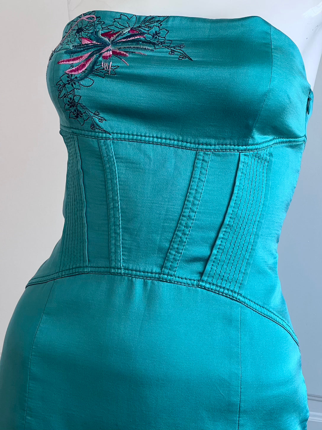 Luxurious Silk Corset Pencil Dress