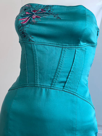 Luxurious Silk Corset Pencil Dress