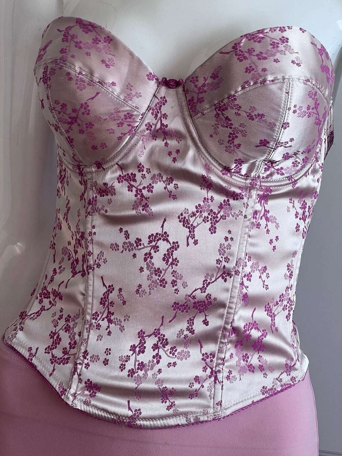 Cherry Blossom Pink Jacquard Bustier