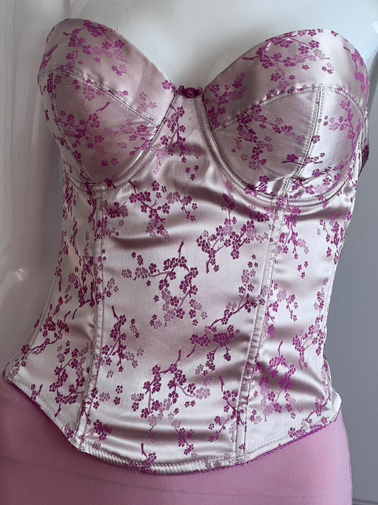 Cherry Blossom Pink Jacquard Bustier