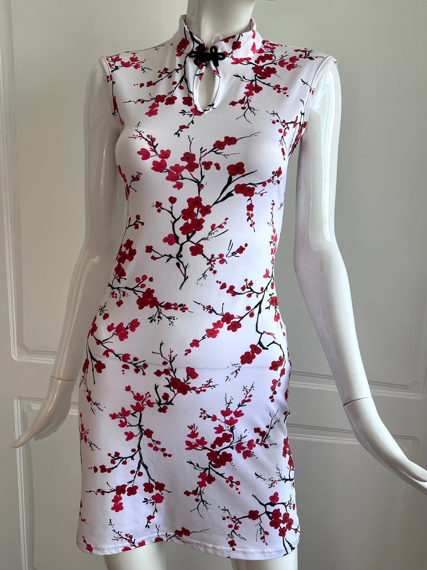 2000's Floral Qipao Inspired Mini Dress