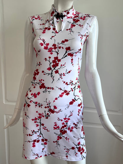 2000's Floral Qipao Inspired Mini Dress