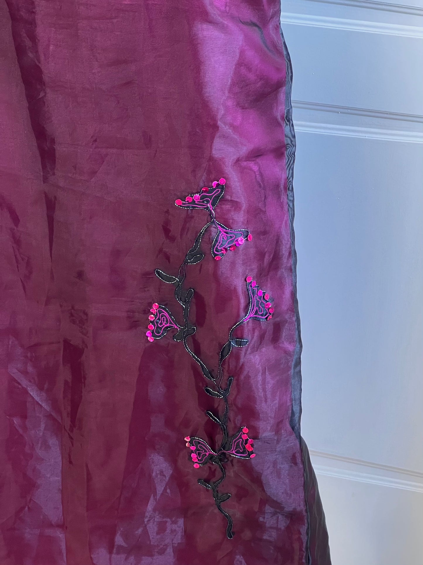 1990's Plum Overlay Midi Dress