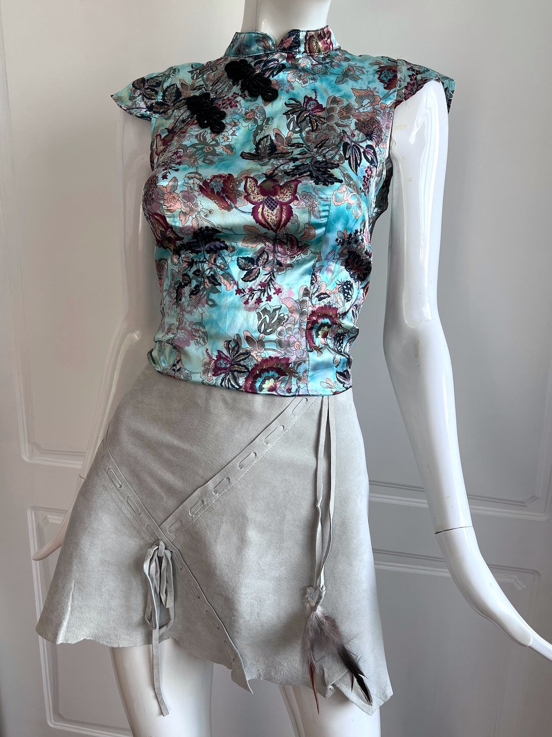 2000's Pastel Mint Suedette Mini Skirt