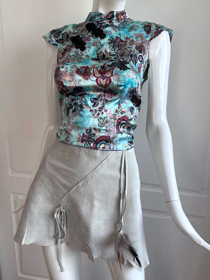 2000's Pastel Mint Suedette Mini Skirt