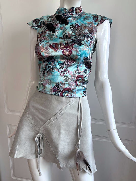 2000's Pastel Mint Suedette Mini Skirt
