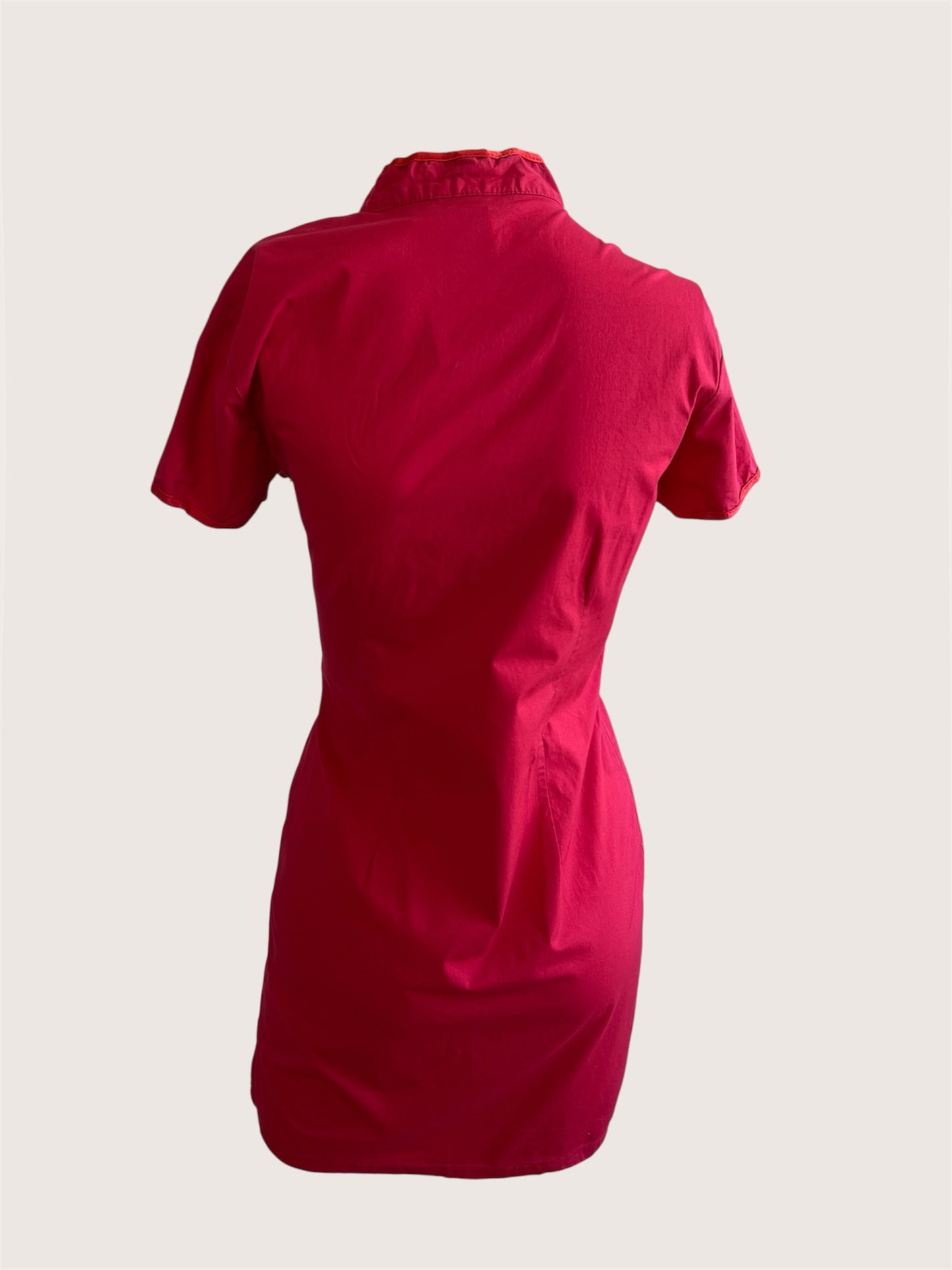 Vintage Red Qipao Inspired Mini Dress