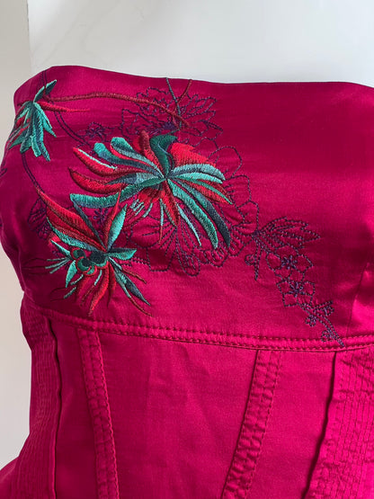 Luxurious & Rare Red Silk Corset Bodice