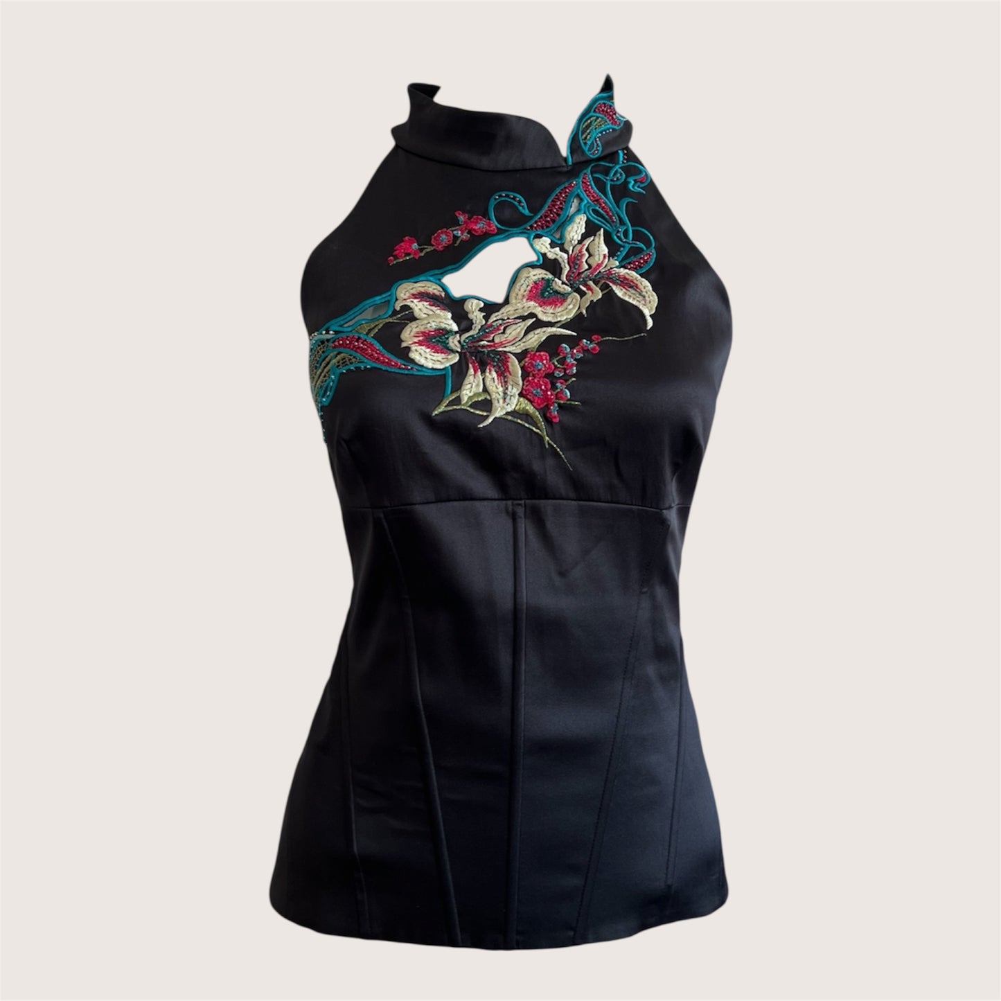 Luxurious & Rare Black Embroidered Corset Bodice