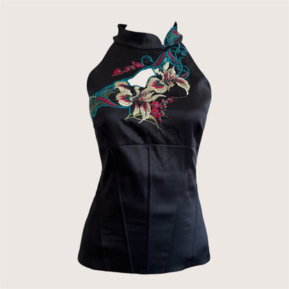 Luxurious & Rare Black Embroidered Corset Bodice