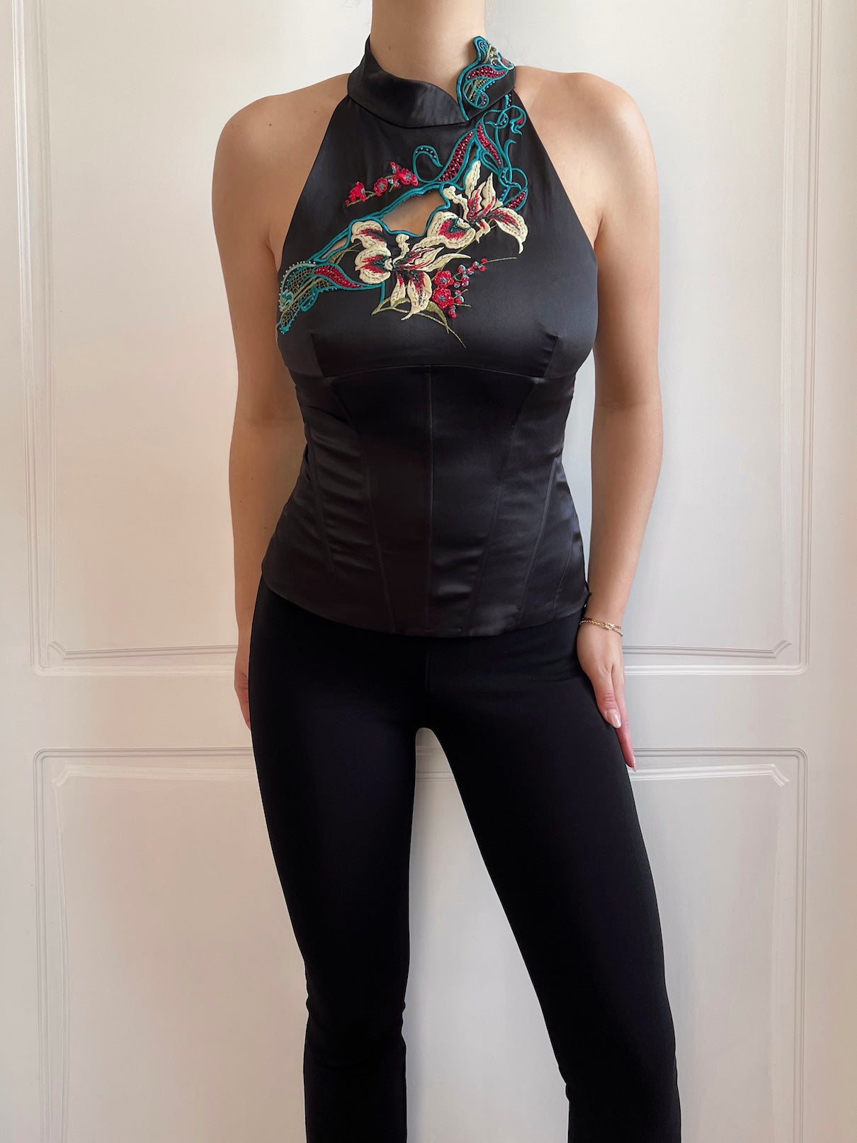 Luxurious & Rare Black Embroidered Corset Bodice