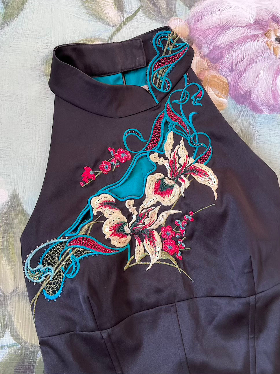 Luxurious & Rare Black Embroidered Corset Bodice