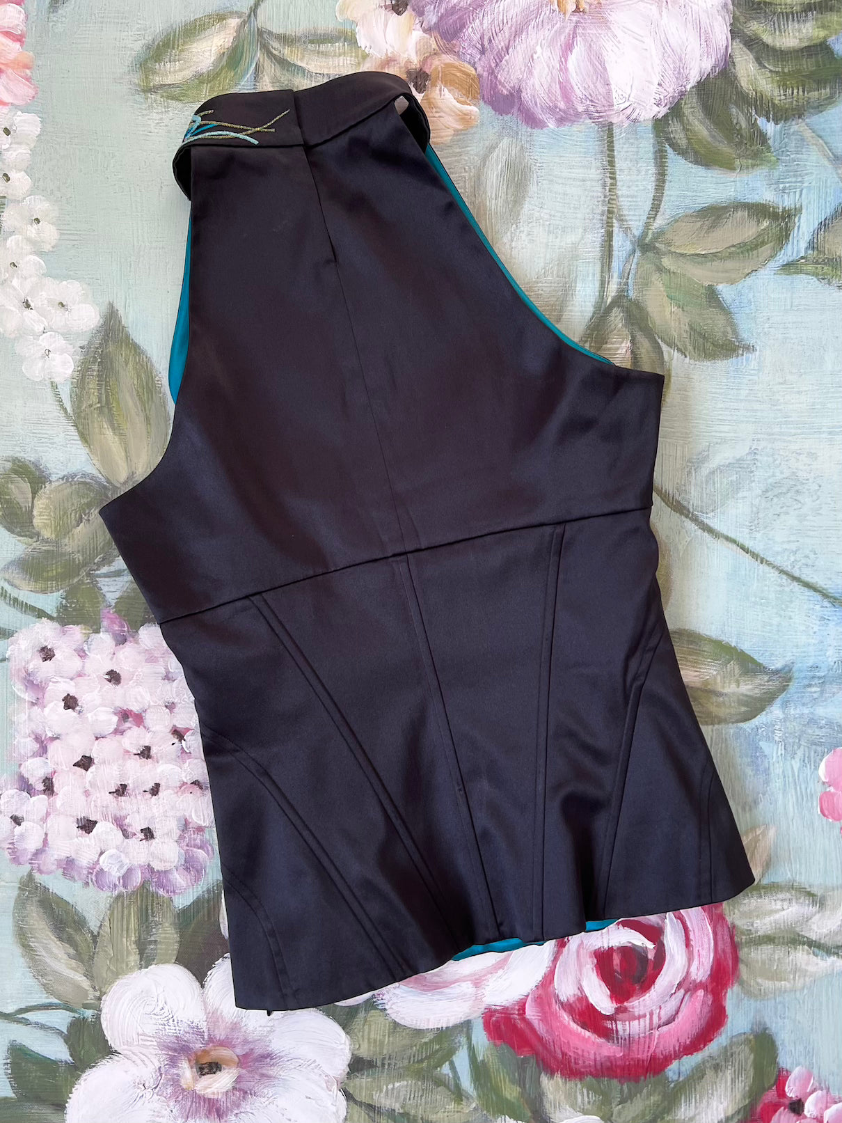 Luxurious & Rare Black Embroidered Corset Bodice