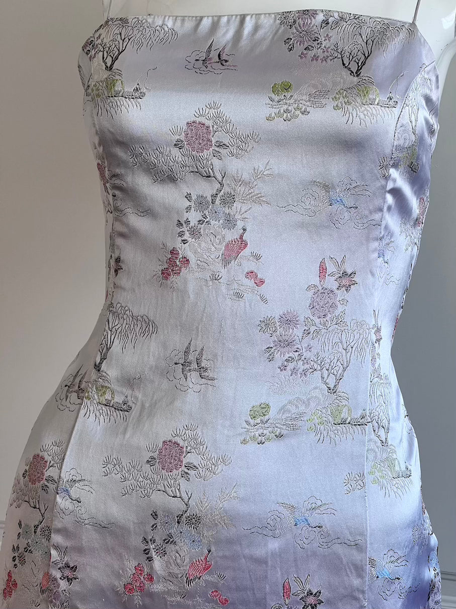 Vintage 2000's Silver Jacquard Dress