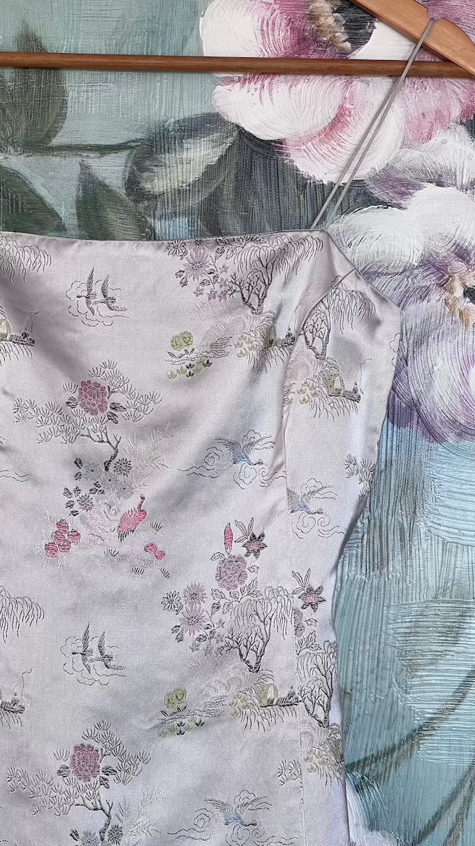 Vintage 2000's Silver Jacquard Dress