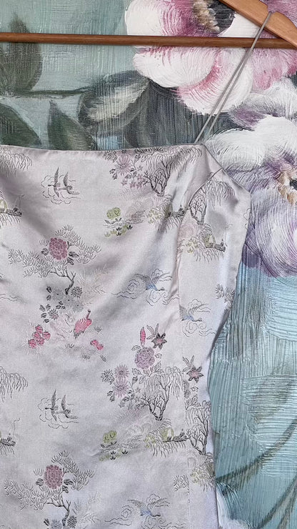 Vintage 2000's Silver Jacquard Dress