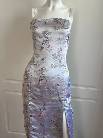 Vintage 2000's Silver Jacquard Dress