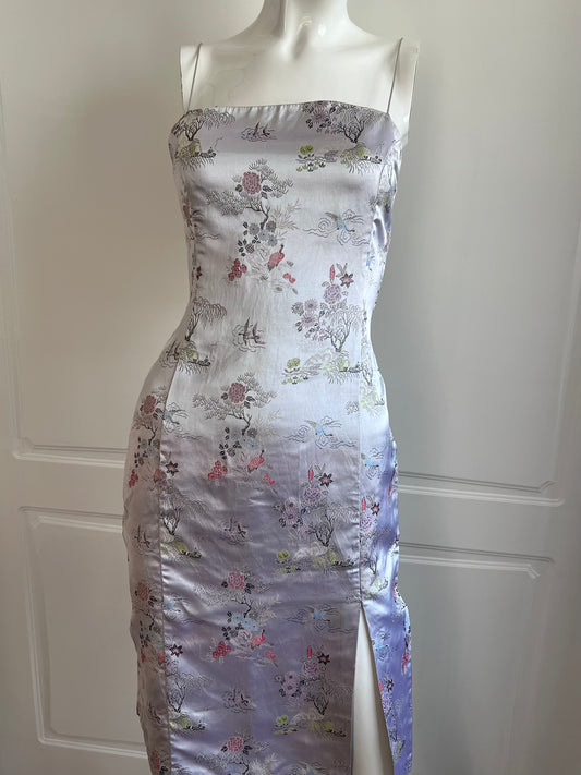 Vintage 2000's Silver Jacquard Dress