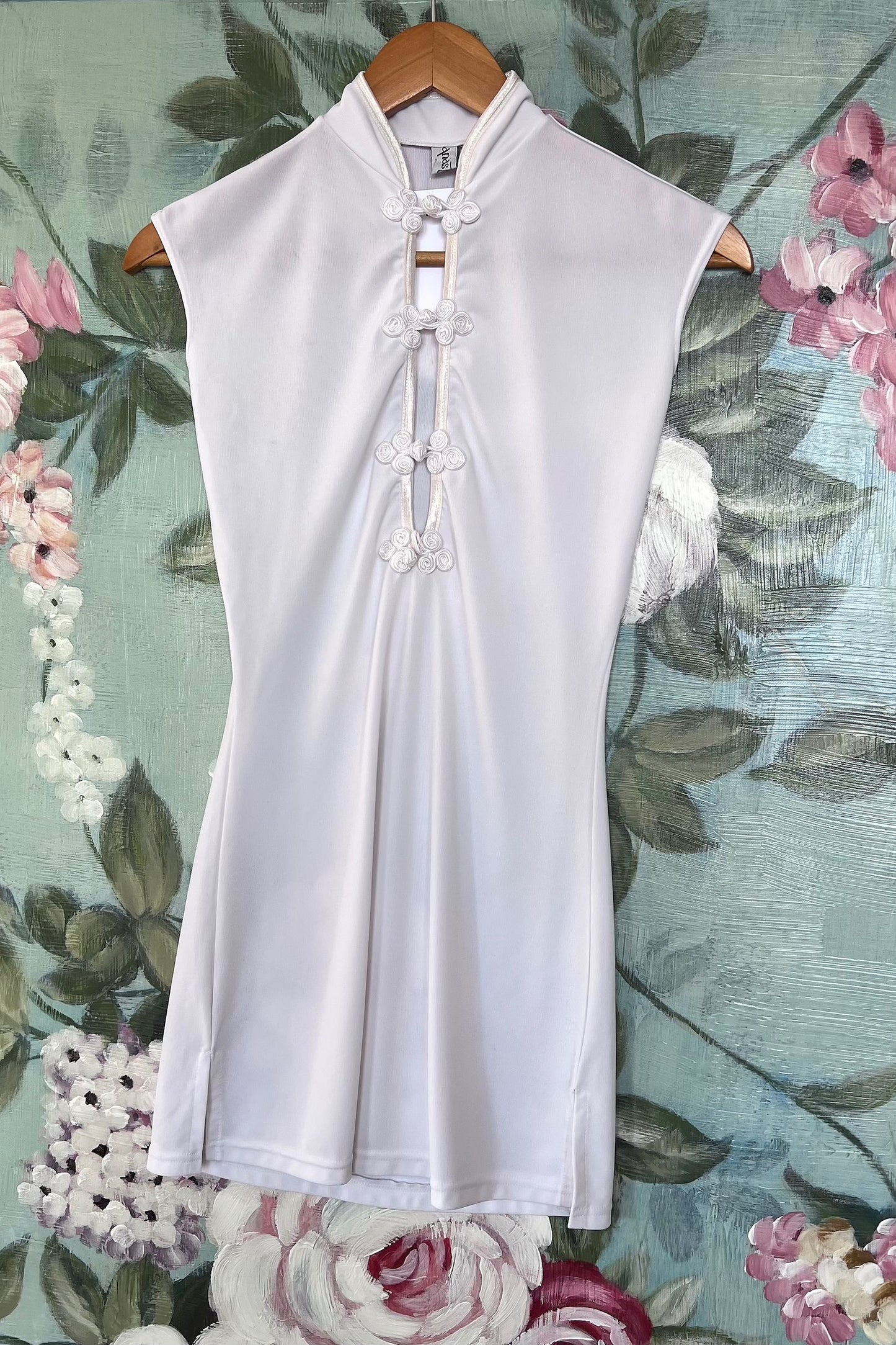 Vintage White Qipao Inspired Micro Dress