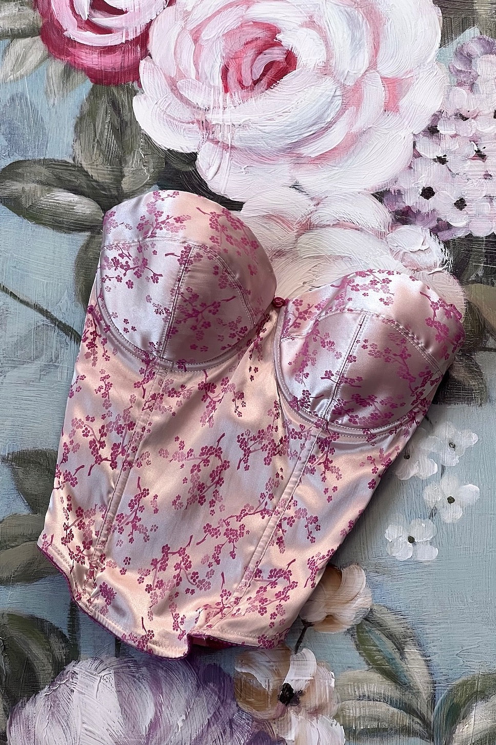 Cherry Blossom Pink Jacquard Bustier