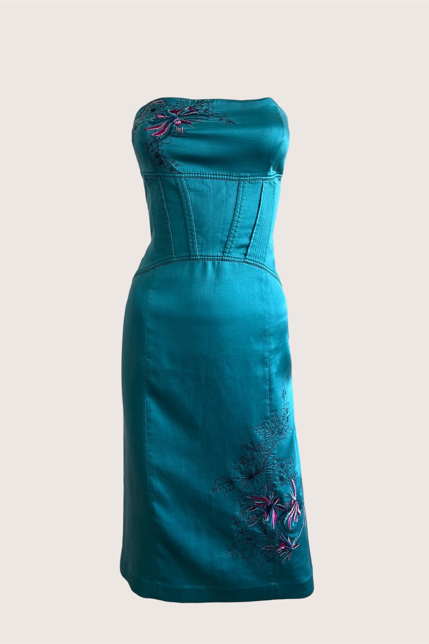 Luxurious Silk Corset Pencil Dress
