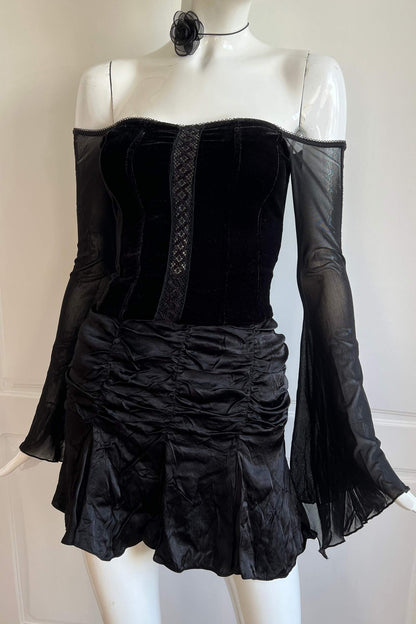 1990's Black Corset Style Top