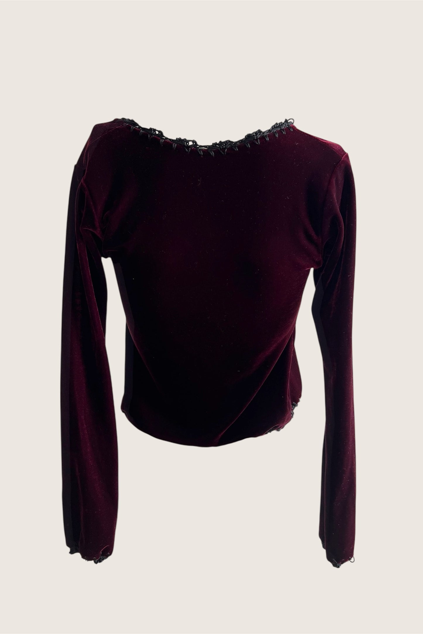 1990's Burgundy Velour Cardigan