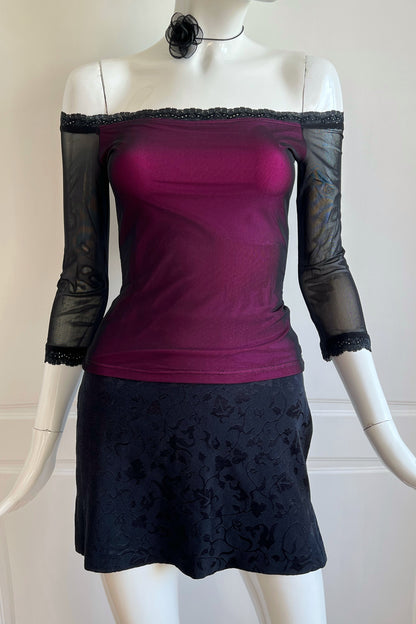 1990's Overlay Off-Shoulder Top