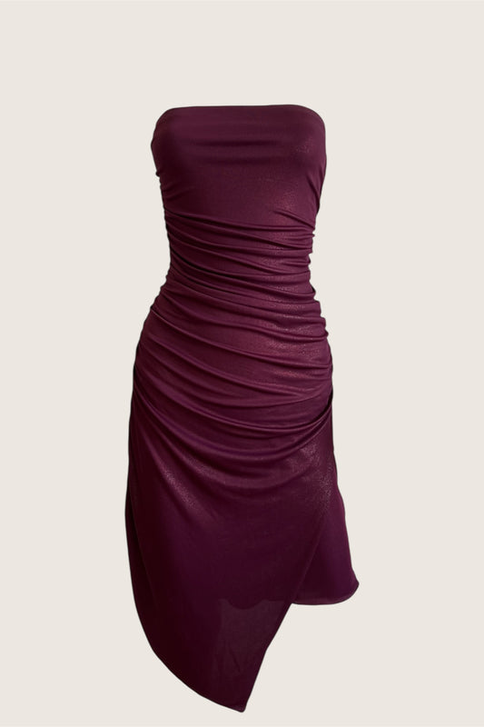 Vintage 2000's Ruched Asymmetrical Dress