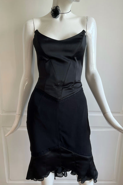 1990's Little Black Corset Dress