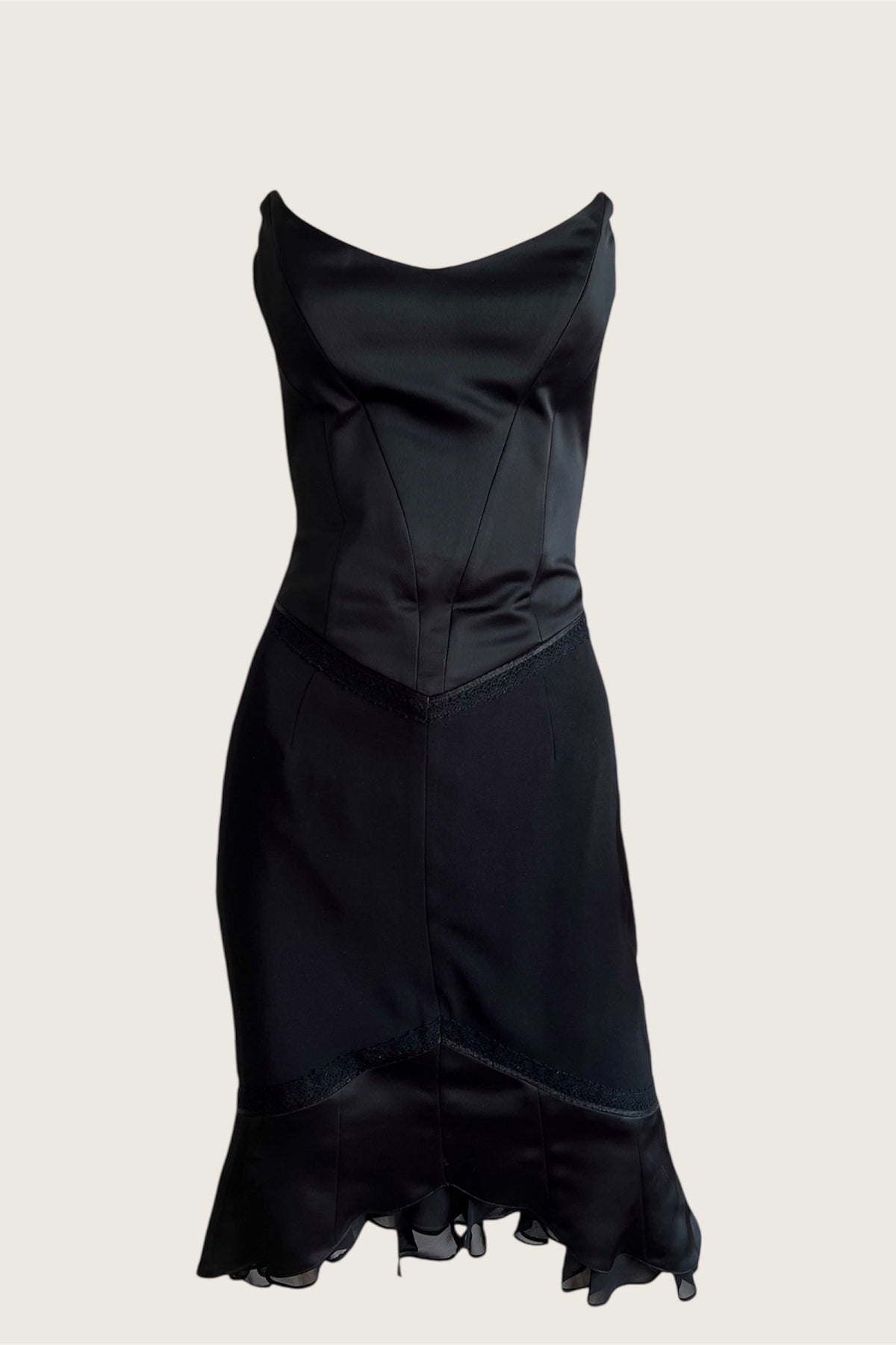1990's Little Black Corset Dress