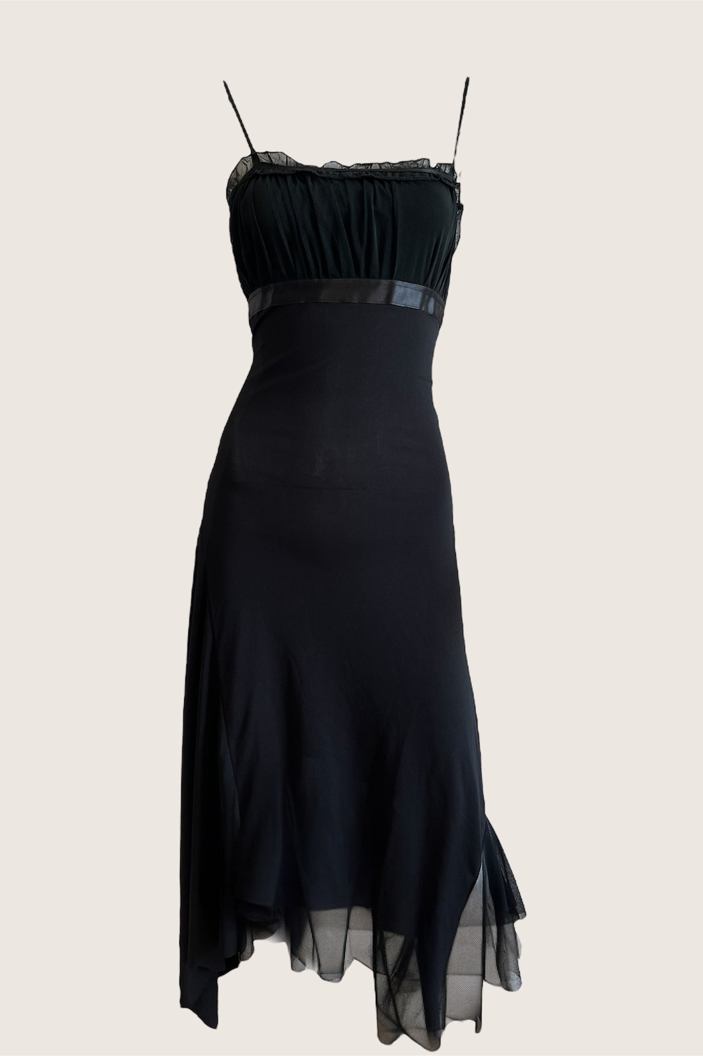 Vintage 1990's Black Asymmetrical Dress