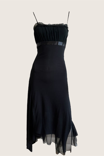 Vintage 1990's Black Asymmetrical Dress