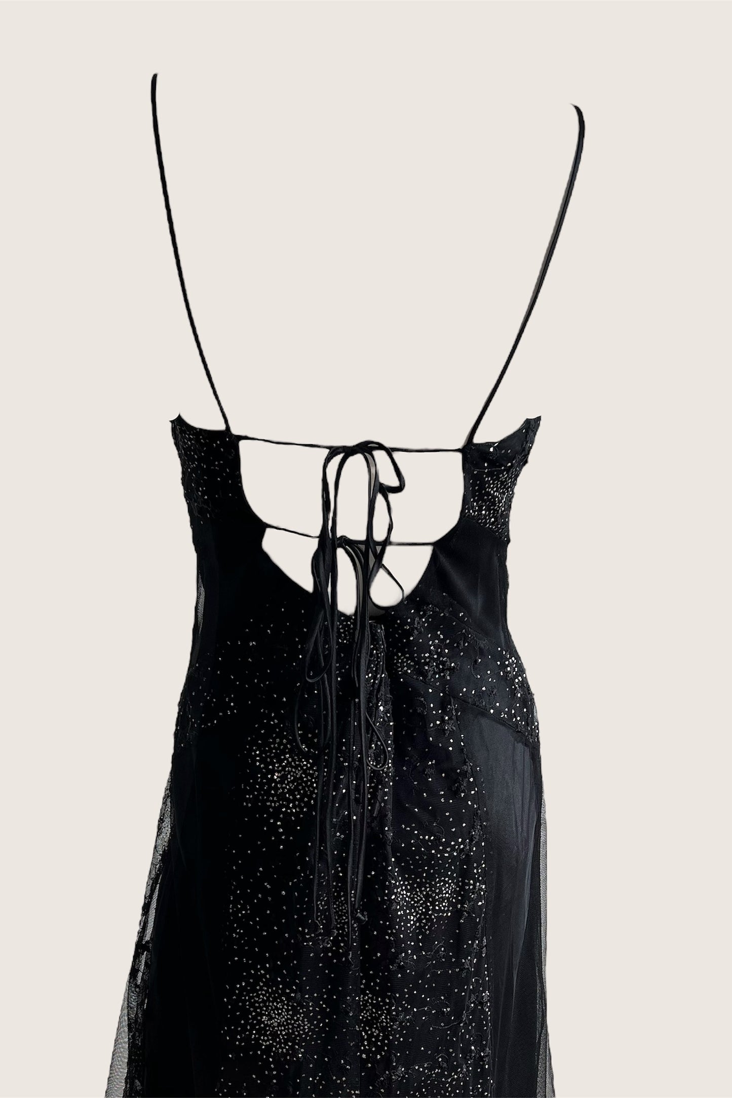 Black Asymmetrical Open Back Dress