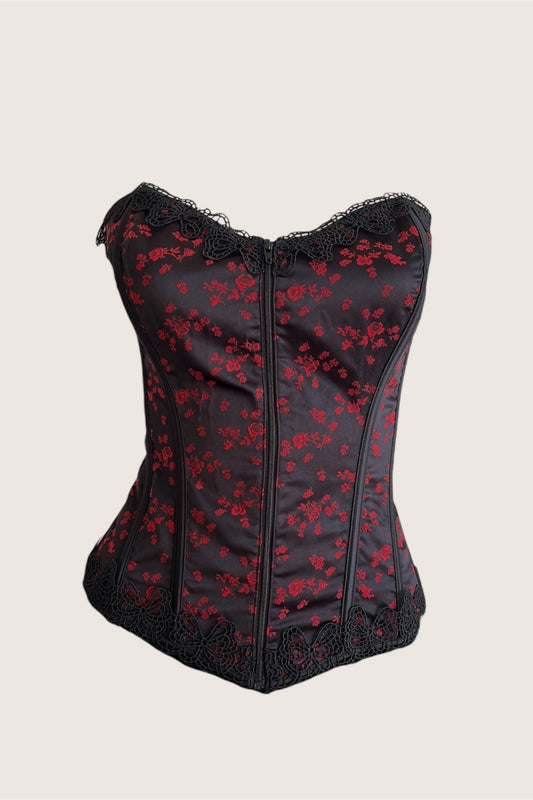 Vintage Black Floral Corset