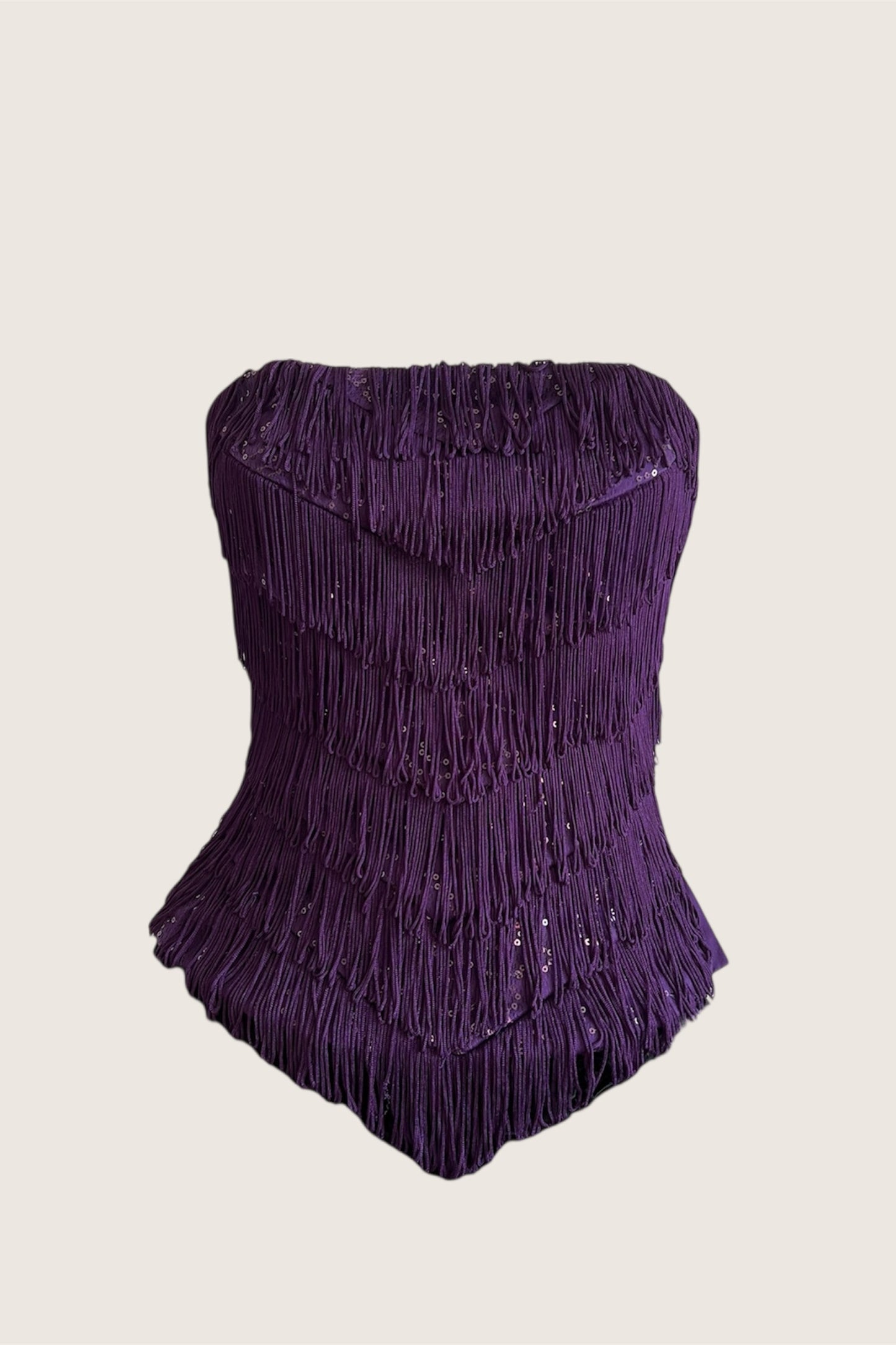 Purple Tassel Lace-Up Corset