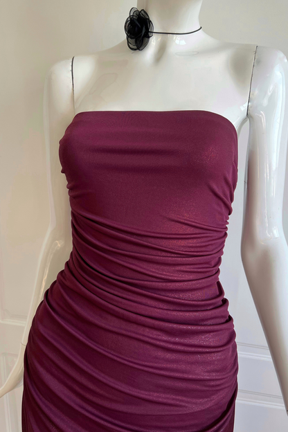 Vintage 2000's Ruched Asymmetrical Dress