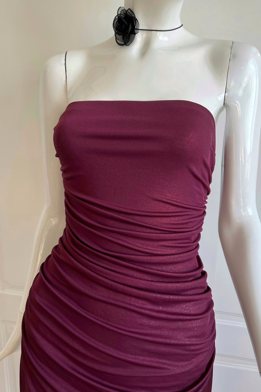 Vintage 2000's Ruched Asymmetrical Dress