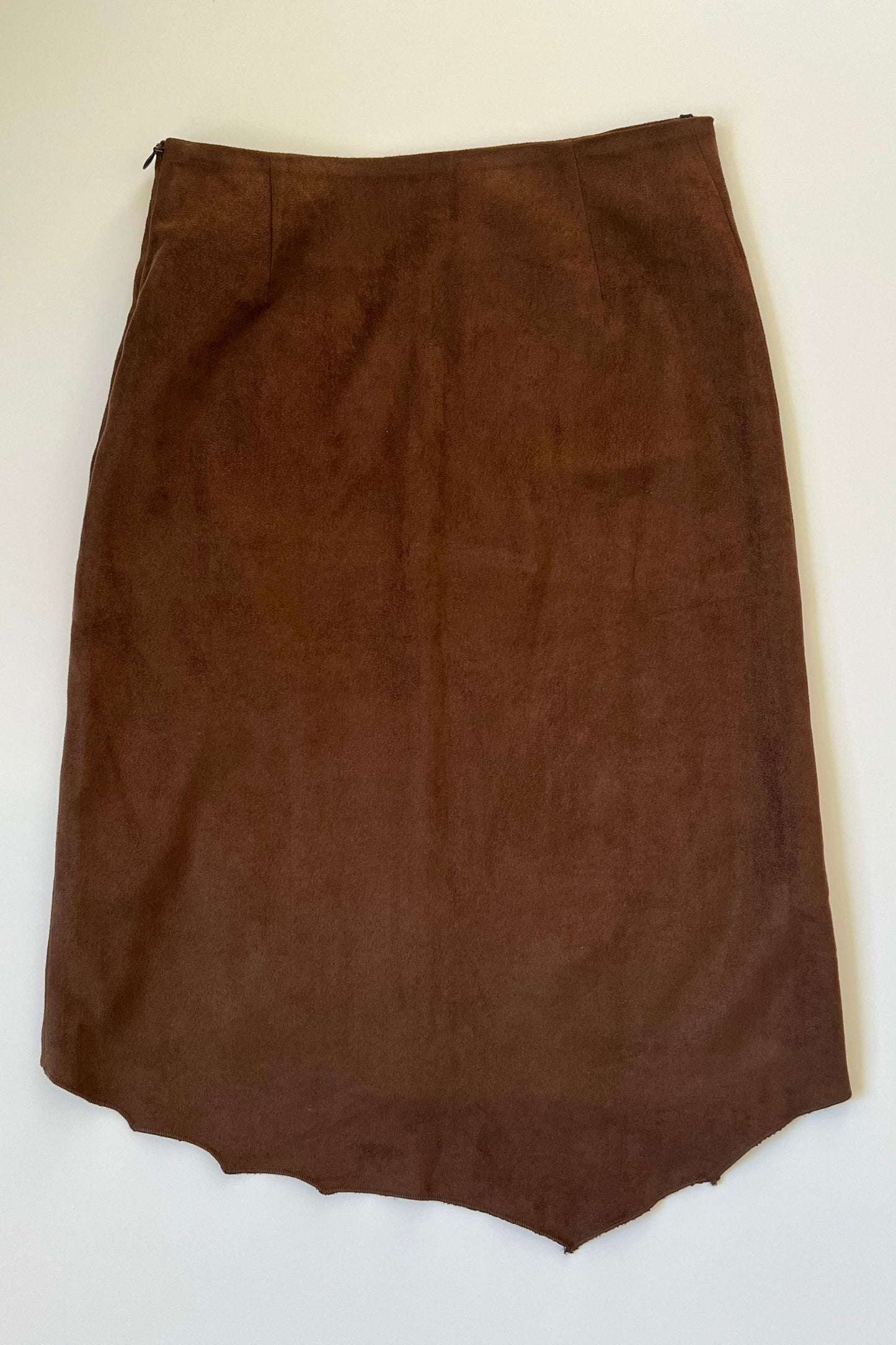 1990's Chocolate Brown Suedette Skirt