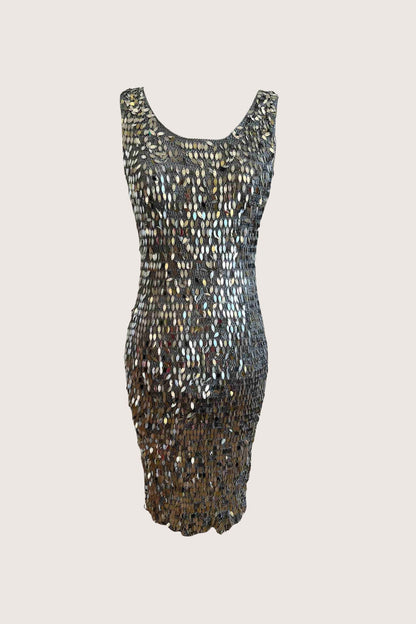 Vintage Silver Fishnet Dress