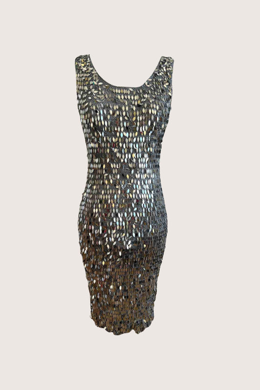 Vintage Silver Fishnet Dress