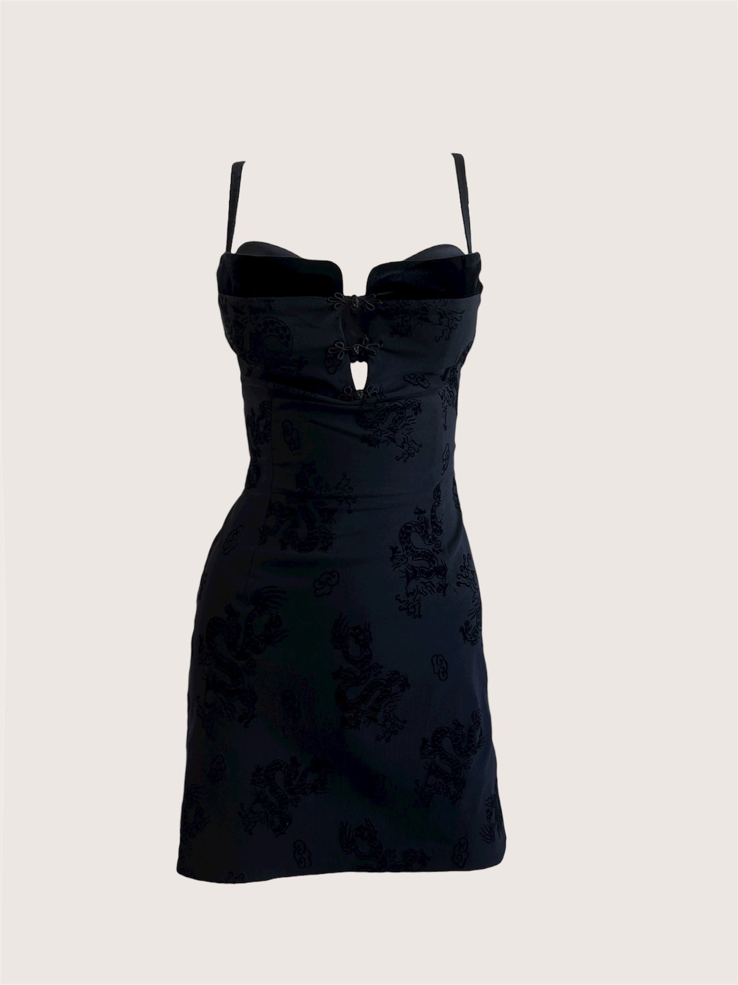 Luxurious Designer Little Black Dragon Dress