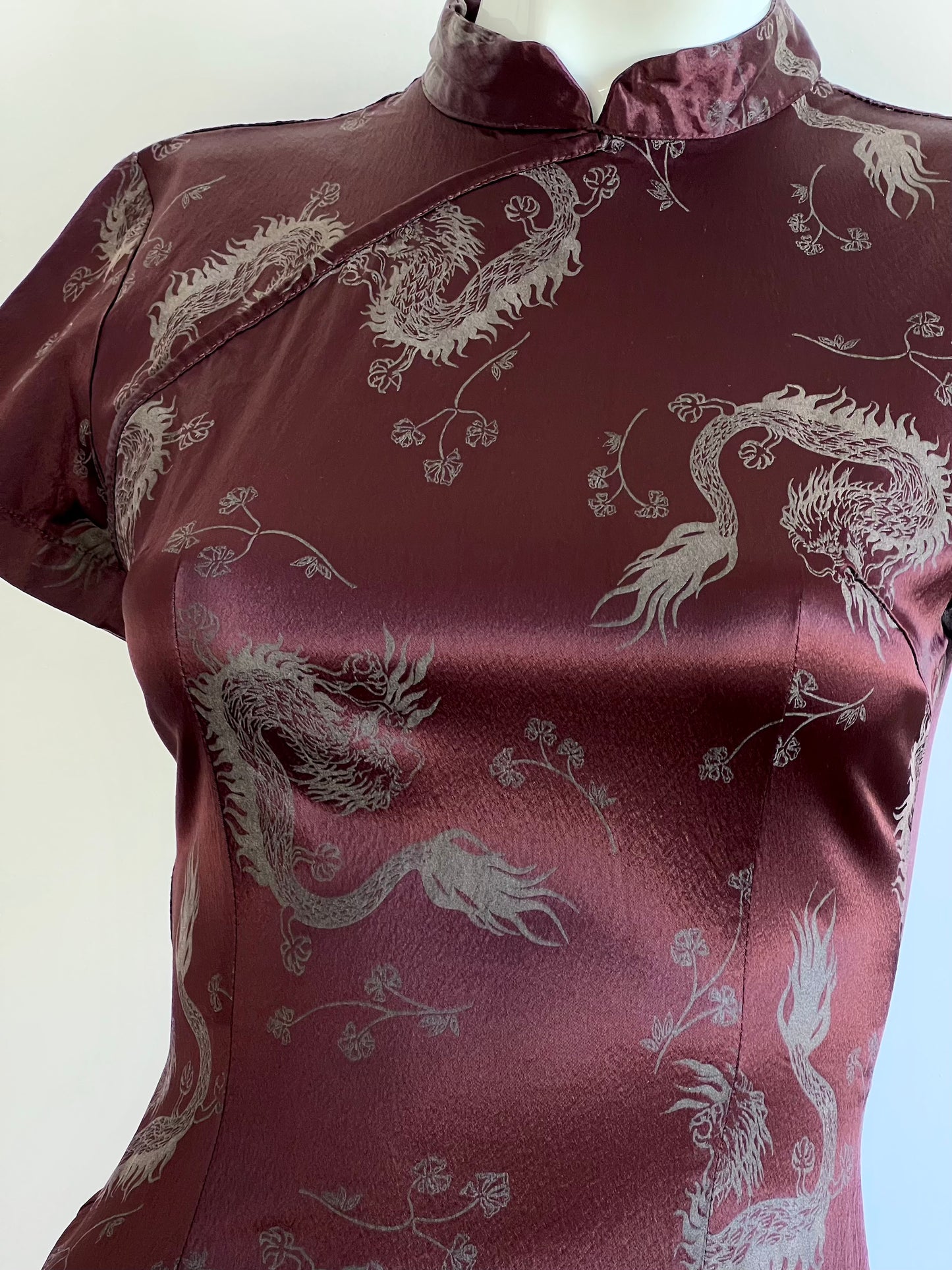 2000's Brown Qipao Mini Dress