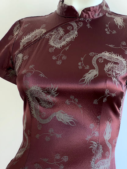 2000's Brown Qipao Mini Dress