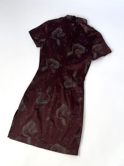 2000's Brown Qipao Mini Dress