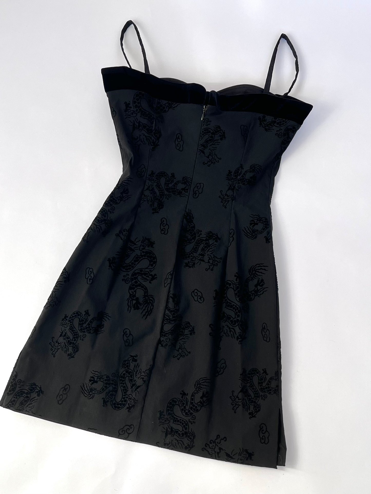 Luxurious Designer Little Black Dragon Dress
