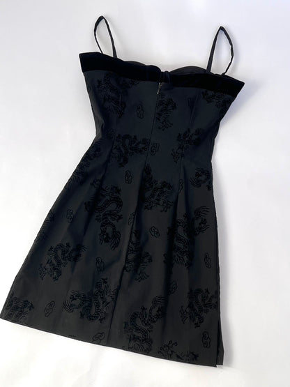 Luxurious Designer Little Black Dragon Dress