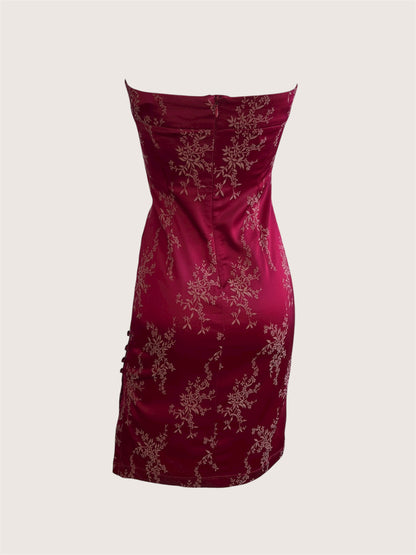 1990's Classic Wine Red Dress